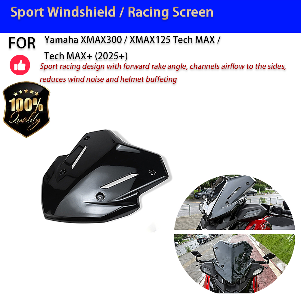 Tech Max Accessories - واقي الرياح الرياضي لدراجة ياماها XMAX300