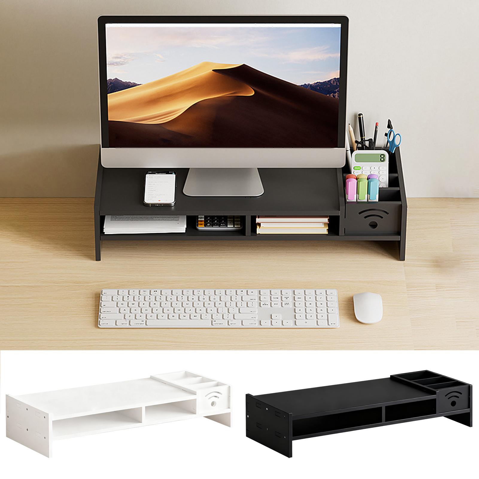 Laptop Stand Bamboo - حامل شاشة للكمبيوتر المكتبي بطبقتين، رافع