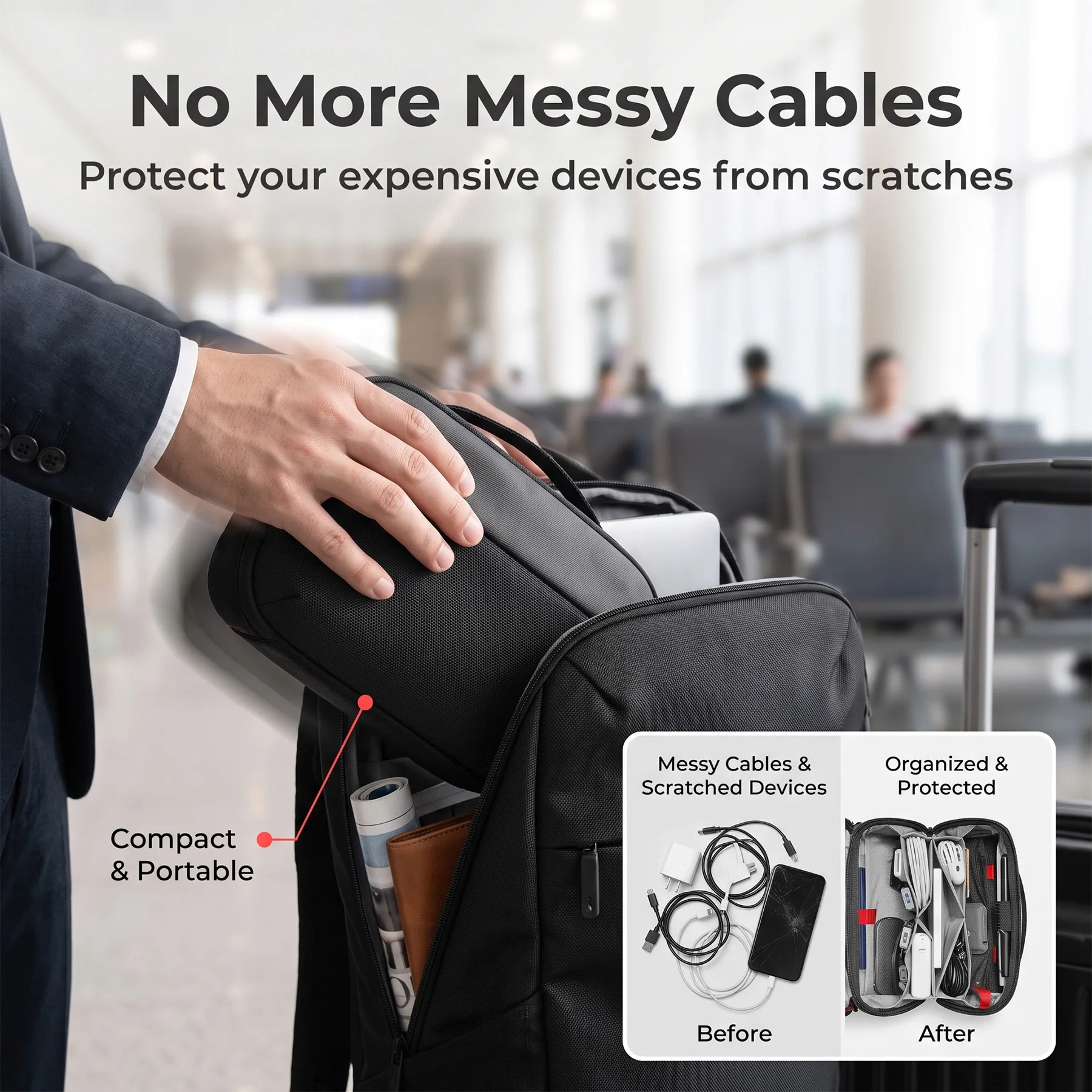 حقيبة تنظيم أدوات السفر، حافظة - مراجعة Tech Accessories Store وسعره